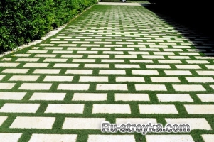Брусчатка с травой Брусчатка с травой