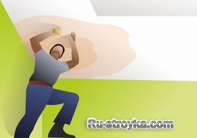 Покраска потолка после подтека воды. Покраска потолка после подтека воды.