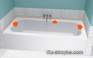 Заделка швов силиконом вокруг ванны. Заделка швов силиконом вокруг ванны.
