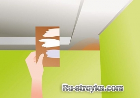 Покраска потолка после подтека воды. Покраска потолка после подтека воды.