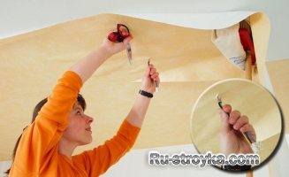 Как оклеить потолок обоями. Как оклеить потолок обоями.