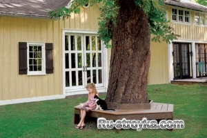 Как построить скамейку под деревом. Как построить скамейку под деревом.