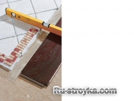 Сочетание керамической плитки с паркетом. Сочетание керамической плитки с паркетом.