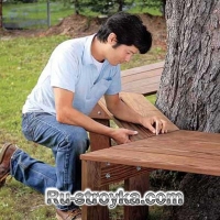 Как построить скамейку под деревом. Как построить скамейку под деревом.