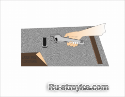 Установка плиточного линолеума. Установка плиточного линолеума.