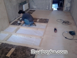 Настил фанеры на пол. Настил фанеры на пол.