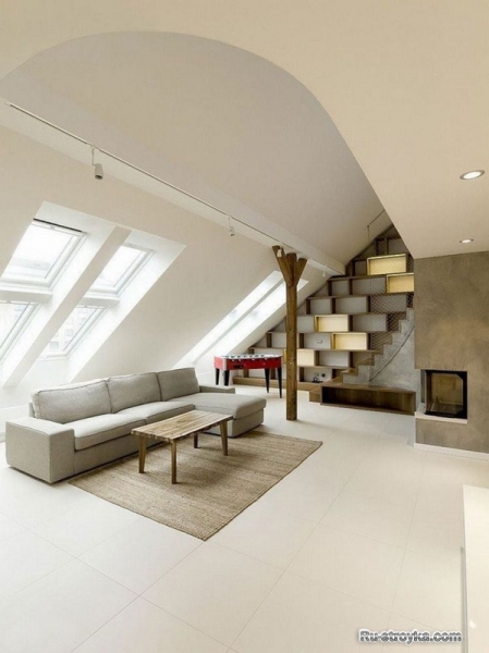 Обустройство мансардных помещений в фото.