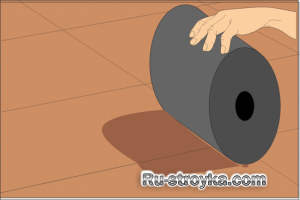 Установка плиточного линолеума. Установка плиточного линолеума.