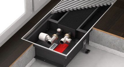 Водяные внутрипольные конвекторы отопления: виды, особенности монтажа и обустройства Водяные внутрипольные конвекторы отопления: виды, особенности монтажа и обустройства