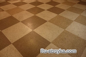 Установка плиточного линолеума. Установка плиточного линолеума.