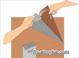 Установка плиточного линолеума. Установка плиточного линолеума.