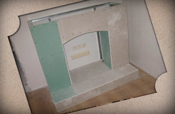 Декоративный камин из гипсокартона своими руками: инструкция по изготовлению с фотографиями