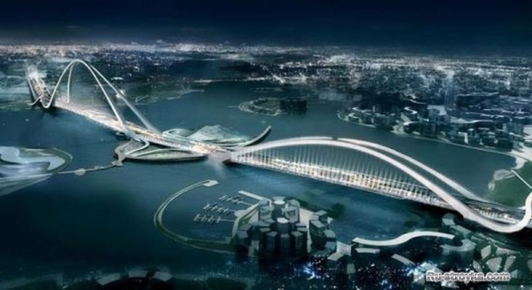 Подвесной мост в Дубайях. Подвесной мост в Дубайях.