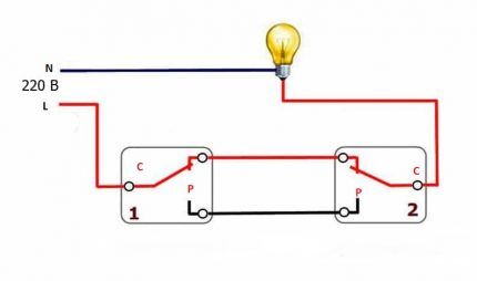 Как подключить проходной выключатель: разбор схем + пошаговая инструкция по подключению Как подключить проходной выключатель: разбор схем + пошаговая инструкция по подключению