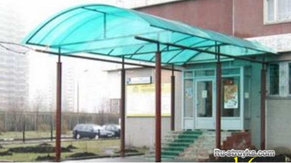 Навесы и козырьки из сотового поликарбоната Навесы и козырьки из сотового поликарбоната