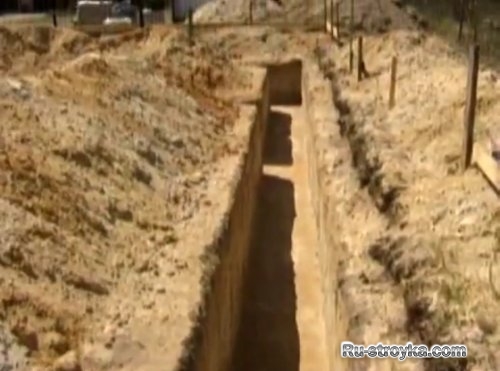 Траншея под ленточный фундамент Траншея под ленточный фундамент